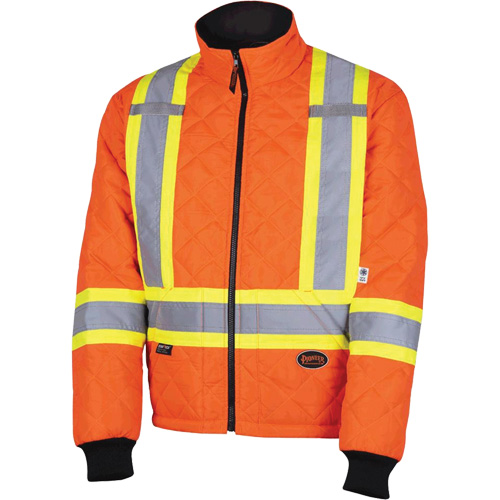5015A Quilted Freezer Jacket, Polyester, High Visibility Orange, X-Small Oxymax Inc