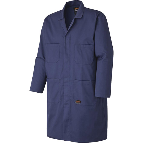 512 Shop Coat, Poly-Cotton, Small, Navy Blue Oxymax Inc