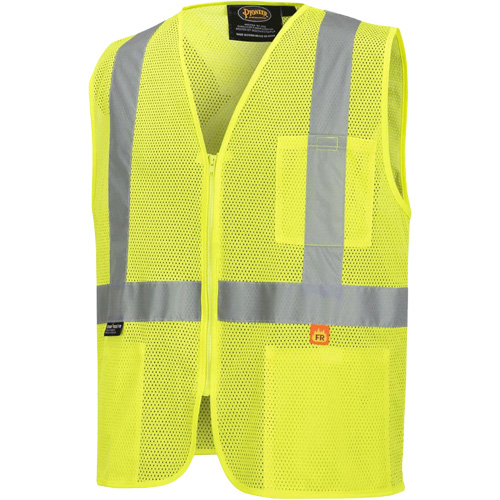 6944 FR Safety Vest, High Visibility Lime-Yellow, Small, Polyester Oxymax Inc