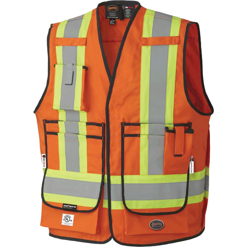 7732 Veste d'arpenteur ignifuge et r&eacute;sistant aux arcs &eacute;lectriques FR-Tech, Petit, Orange haute visibilit&eacute;, 9,7 cal/cm² Oxymax Inc