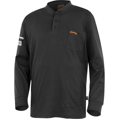 332 FR Interlock Henley Shirt, Small, Black Oxymax Inc
