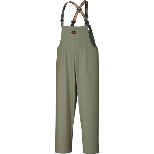 D7020 Dry King&reg; Stretch Bib Pants, X-Small, Polyurethane, Green Oxymax Inc