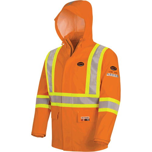5880 Manteau de pluie ignifuge et protection contre les &eacute;clats d'arc &eacute;lectrique, T-petit, Orange haute visibilit&eacute;, 10 cal/cm² Oxymax Inc