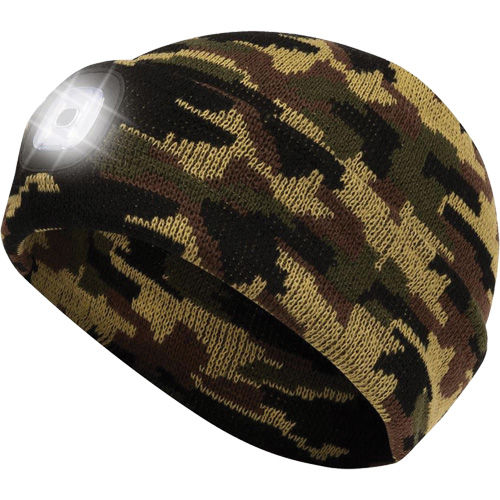 5677 Tuque en tricot avec lampe frontale &agrave; DEL, Doublure en Molleton, Taille unique, Camo Oxymax Inc