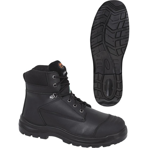 1025 Bottes de travail 6" noires, Cuir, Embout Acier, Taille 10 Oxymax Inc
