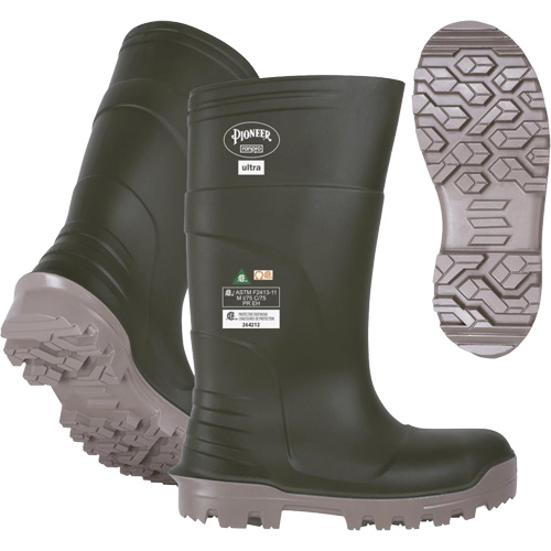 B105FUL.GR Pioneer Ultra Boots, Polyurethane, Steel/Composite Toe, Size 6, Puncture Resistant Sole Oxymax Inc