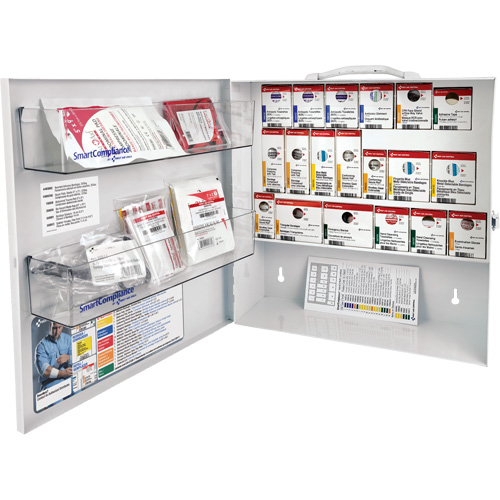 Armoire pour premiers soins SmartCompliance, R&eacute;pond &agrave; la norme CSA Z1220-17 type 2 environnements &agrave; faible risque, Petit (2-25 travailleurs) Oxymax Inc