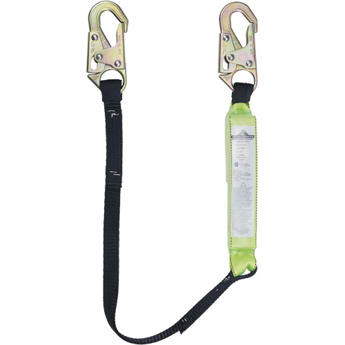 SA-6400-4 Shock Absorbing Lanyard, 4', Snap Hook Center, Snap Hook Leg Ends, Polyester Oxymax Inc