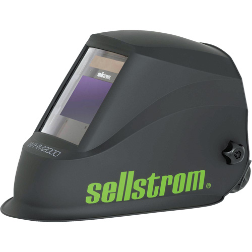 WHM2000 Advantage Plus Series ADF Welding Helmet, 3.94" L x 2.36" W View Area, Black/Green Oxymax Inc