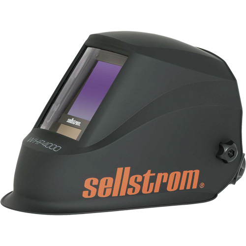 WHP4000 Premium Series ADF Welding Helmet with Extra-Large Blue Lens Technology, 3.94" L x 3.28" W View Area, Black/Orange Oxymax Inc