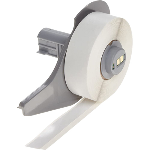 All-Weather Permanent Adhesive Label Tape, Vinyl, White, 0.5" Width Oxymax Inc