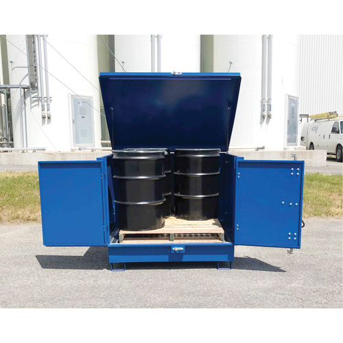 Ultra-Hard Top S4 Steel Spill Pallet, 61" L x 54.4" W x 52" H, 4700 lbs. Load Capacity Oxymax Inc