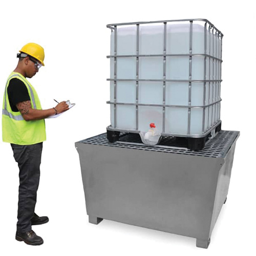 Steel Ultra-IBC Spill Pallet&reg;, 370 US gal. Spill Capacity, 57.6" x 34.7" x 56.9" Oxymax Inc