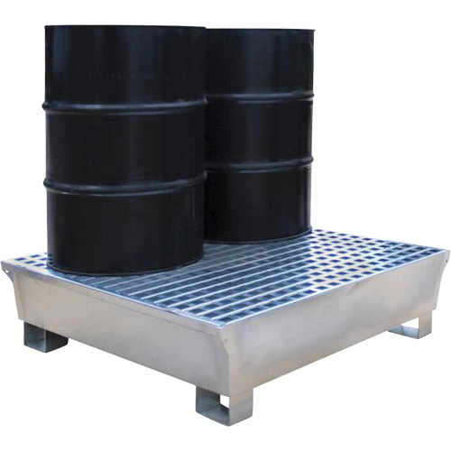 Ultra-Spill Pallet en acier, 2 barils, Capacit&eacute; de d&eacute;versement 68 gal. US, 47,2" x 31,4" x 17,4" Oxymax Inc