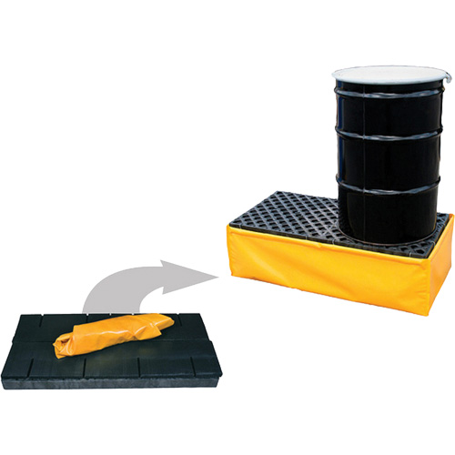 2-Drum Flexible Ultra-Spill Pallet&reg;, 66 US gal. Spill Capacity, 48" x 24" x 14" Oxymax Inc