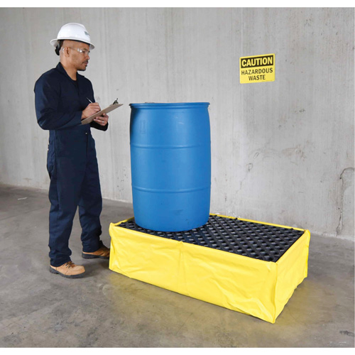 2-Drum Flexible Ultra-Spill Pallet&reg;, 66 US gal. Spill Capacity, 48" x 24" x 14" Oxymax Inc