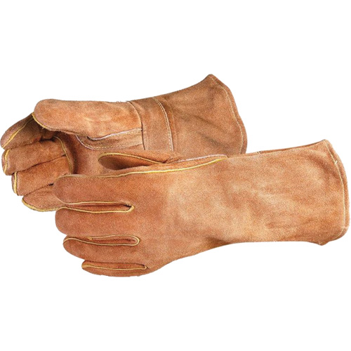 Endura&reg; 505BS Deluxe Brown Welding Gloves, Split Cowhide, Size Large Oxymax Inc