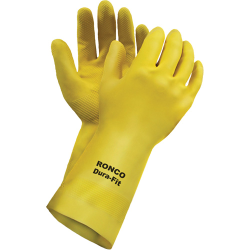 Dura-Fit Reusable Gloves, Size Small/7, 12" L, Latex, Flock-Lined Inner Lining, 20-mil Oxymax Inc