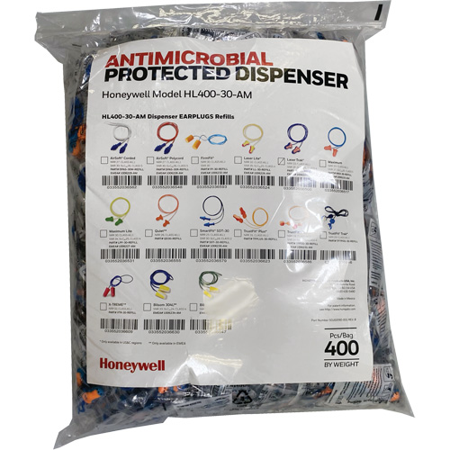 LT-30 Earplugs Refill for HL400 Dispenser, Bulk - Polybag, Corded Oxymax Inc