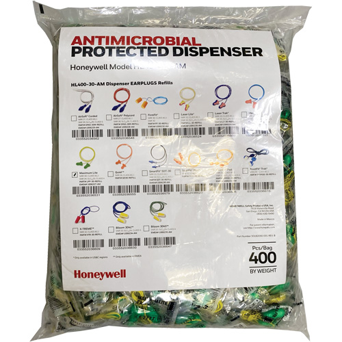 LPF-30 Earplugs Refill for HL400 Dispenser, Bulk - Polybag, Corded Oxymax Inc