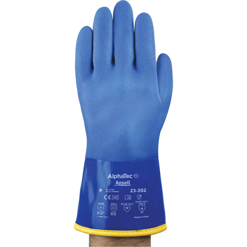 AlphaTec&reg; 23-202 PVC Gloves, Size 8, 11.8" L, Cotton, Fleece Inner Lining Oxymax Inc