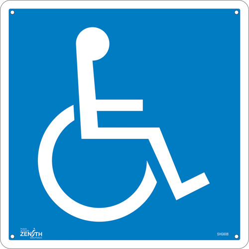Enseigne de s&eacute;curit&eacute; conforme &agrave; la CSA - Handicap, 12" x 12", Aluminium, Pictogramme Oxymax Inc