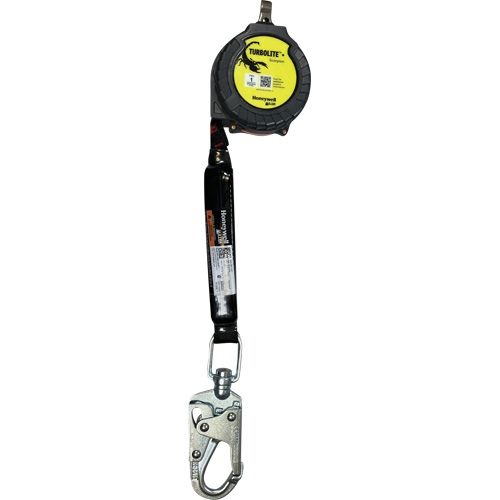 Miller TurboLite+ Scorpion Personal Fall Limiter, 9', Web, Swivel Oxymax Inc