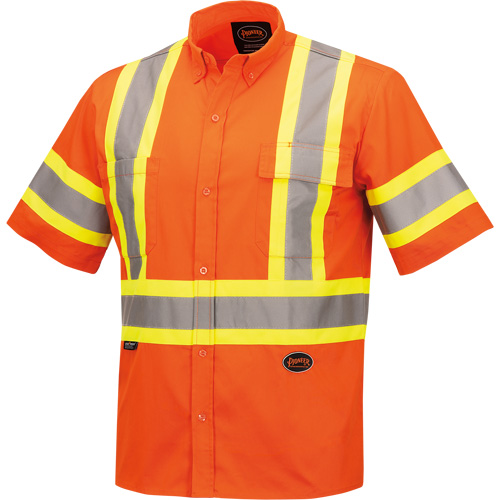 4442 Ultra Cool Short-Sleeved Safety Shirt, Cotton, Small, High Visibility Orange Oxymax Inc