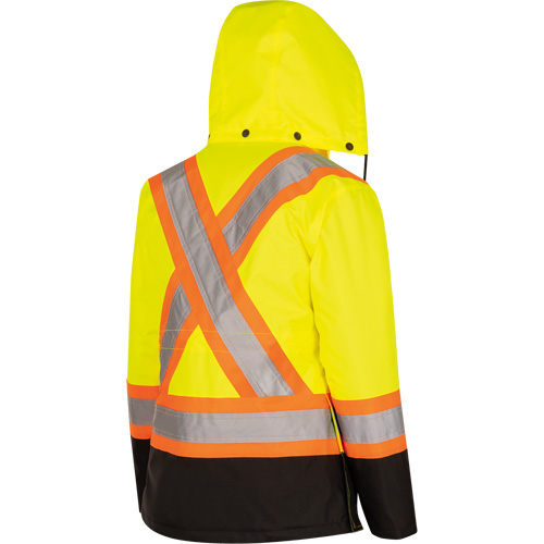 5021BBW Women's  7-in-1 Waterproof Jacket with Hood, Polyester/Polyurethane, High Visibility Lime-Yellow, X-Small Oxymax Inc