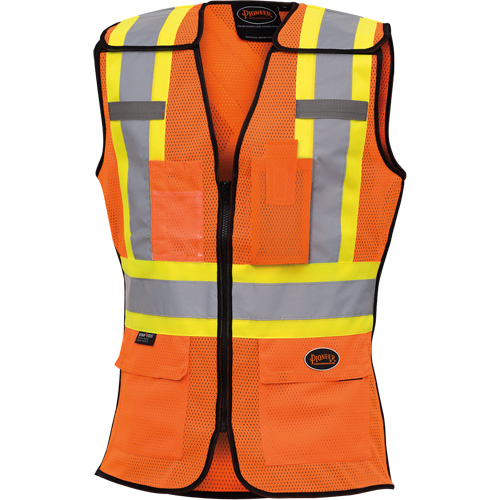 486 Women's High-Visibility Safety Tear-Away Vest, High Visibility Orange, X-Small, Polyester Oxymax Inc
