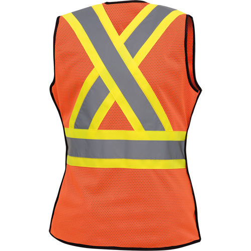 486 Women's High-Visibility Safety Tear-Away Vest, High Visibility Orange, X-Small, Polyester Oxymax Inc