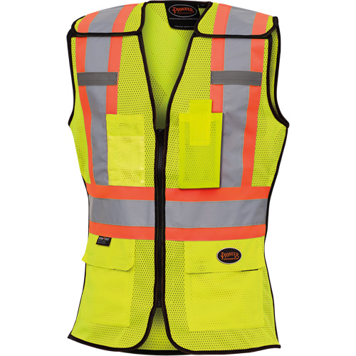 489 Women's High-Visibility Safety Tear-Away Vest, High Visibility Lime-Yellow, X-Small, Polyester Oxymax Inc
