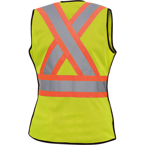 489 Women's High-Visibility Safety Tear-Away Vest, High Visibility Lime-Yellow, X-Small, Polyester Oxymax Inc