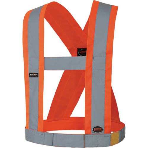 5491 Bretelles ajustables de s&eacute;curit&eacute; haute visibilit&eacute; de 4" de largeur, R&eacute;pond ou surpasse la norme CSA Z96 classe 2 - niveau 2, Orange haute visibilit&eacute;, Couleur r&eacute;fl&eacute;chissante Argent, Taille unique Oxymax Inc