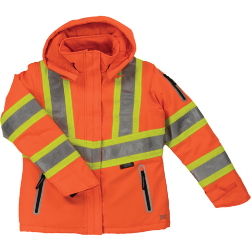 Manteau de s&eacute;curit&eacute; isolant et extensible pour femmes, Polyester, Orange haute visibilit&eacute;, T-Grand Oxymax Inc