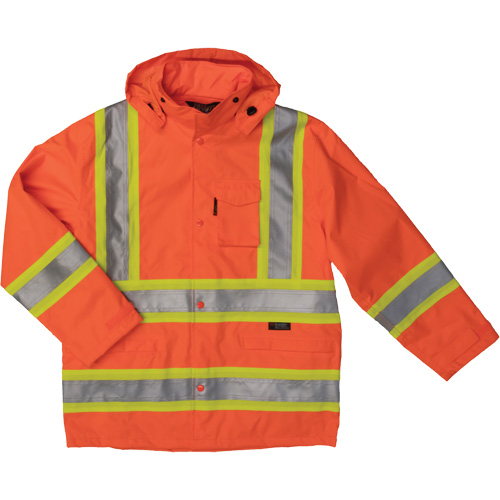 Manteau de s&eacute;curit&eacute; imperm&eacute;able en tissu ind&eacute;chirable Ripstop, Polyester, T-Grand, Orange haute visibilit&eacute; Oxymax Inc