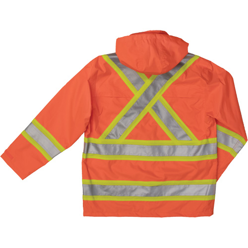 Manteau de s&eacute;curit&eacute; imperm&eacute;able en tissu ind&eacute;chirable Ripstop, Polyester, T-Grand, Orange haute visibilit&eacute; Oxymax Inc