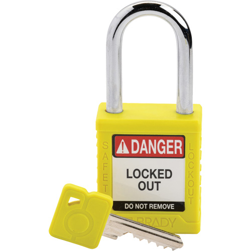Velocity Lockout Padlock, Yellow, Keyed Different, Nylon, 1-1/2" Width Oxymax Inc