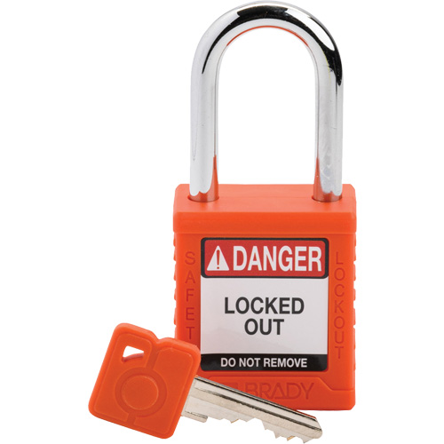 Velocity Lockout Padlock, Orange, Keyed Different, Nylon, 1-1/2" Width Oxymax Inc