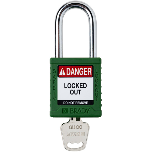 Velocity Lockout Padlock, Green, Keyed Different, Nylon, 1-1/2" Width Oxymax Inc