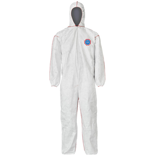 SFR Coveralls with Hood, Medium, White, Tyvek&reg; 400 Oxymax Inc