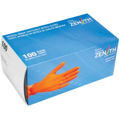 Heavyweight Tactile Grip Examination Gloves, X-Large, Nitrile, 8-mil, Powder-Free, Orange Oxymax Inc