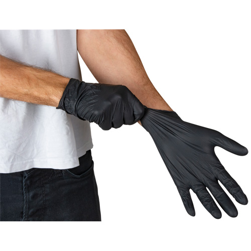 Emballages de gants jetables pour machine distributrice, Grand, Nitrile, 5 mils, Sans poudre, Noir, Classe 2 Oxymax Inc