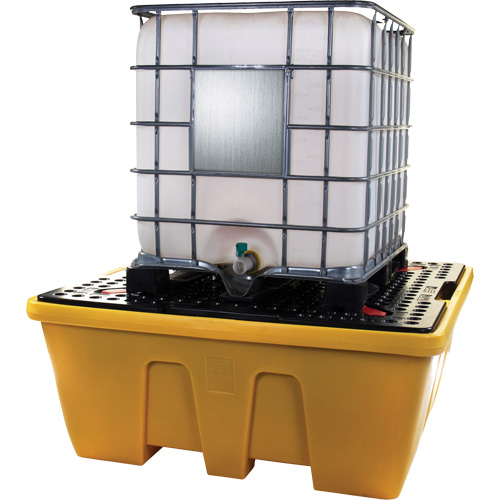 Palette de d&eacute;versements IBC, Capacit&eacute; de d&eacute;versement 333 gal. US, 66" x 66" x 27,5" Oxymax Inc