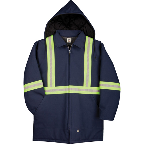 Premium Duck Parka with Reflective Material, Navy Blue, Medium Oxymax Inc