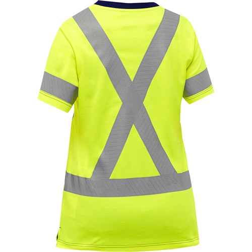 Bisley&reg; Women's X-Back Short Sleeve Shirt, Poly-Cotton, Small, High Visibility Lime-Yellow Oxymax Inc