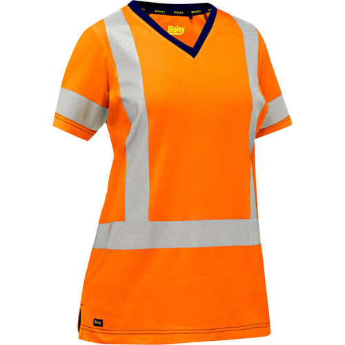Bisley&reg; Women's X-Back Short Sleeve Shirt, Poly-Cotton, Small, High Visibility Orange Oxymax Inc