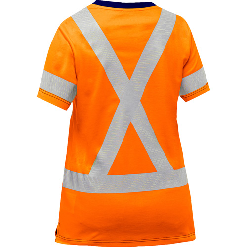 Bisley&reg; Women's X-Back Short Sleeve Shirt, Poly-Cotton, Small, High Visibility Orange Oxymax Inc