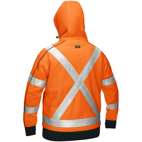 Bisley&reg; X-Back Women's Contoured Full Zip Hooded Sweatshirt with Sherpa Lining, X-Large, High Visibility Orange Oxymax Inc