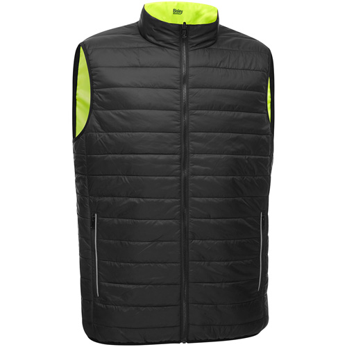 Veste bouffante r&eacute;versible avec X au dos Bisley, Jaune lime haute visibilit&eacute;, Grand, Polyester Oxymax Inc